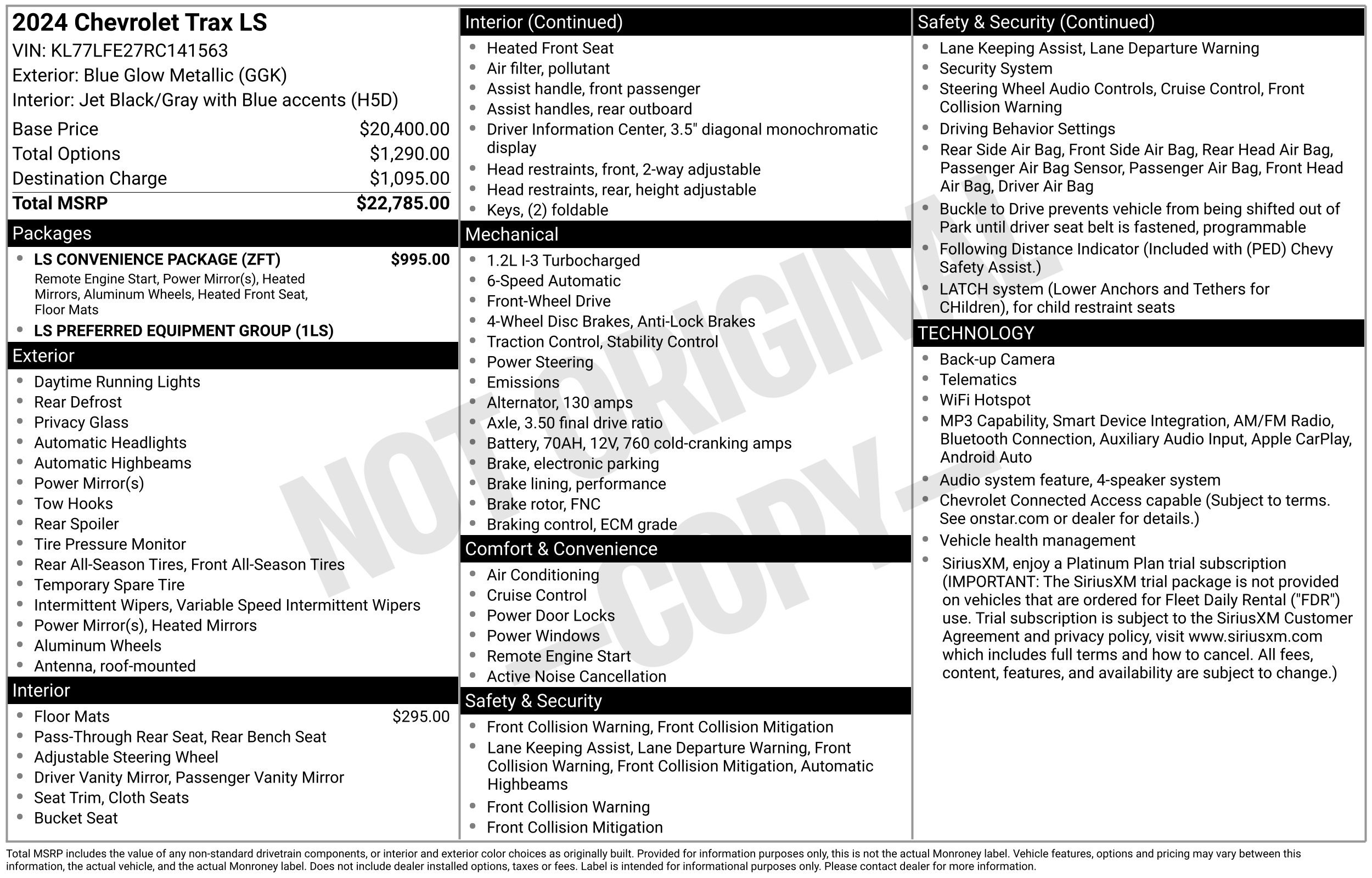 Used 2024 Chevrolet Trax LS w/ LS Convenience Package FWD image 4