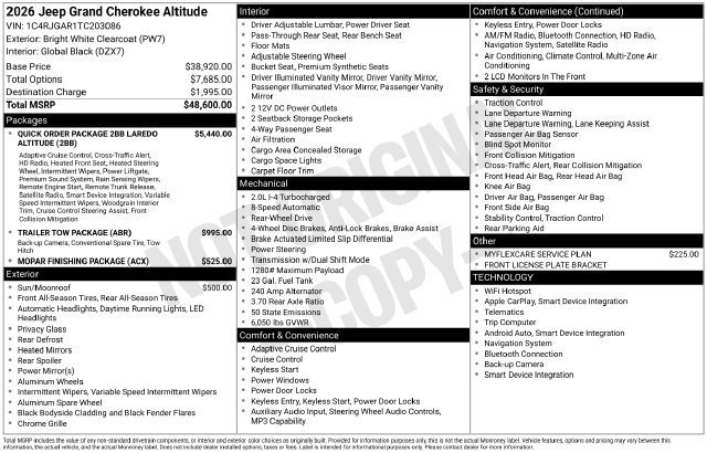 New 2026 Jeep Grand Cherokee Altitude RWD image 19