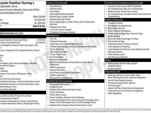 Used 2022 Chrysler Pacifica Touring-L AWD/4WD image 41