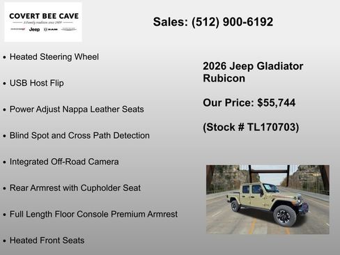 New 2026 Jeep Gladiator Rubicon AWD/4WD image 36