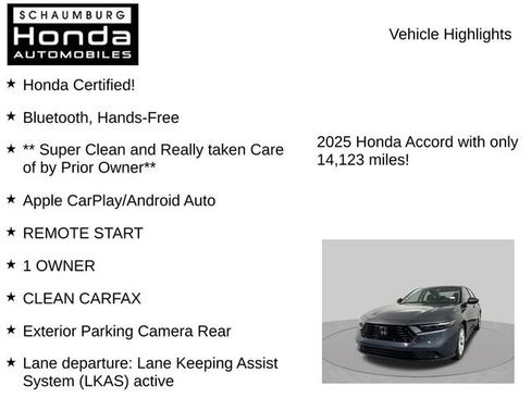 Certified 2025 Honda Accord LX image 14