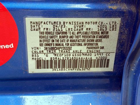 Certified 2023 Nissan Sentra SV w/ All-Weather Package FWD image 30