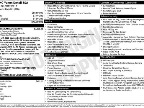 Used 2021 GMC Yukon Denali w/ Denali Premium Package RWD image 7
