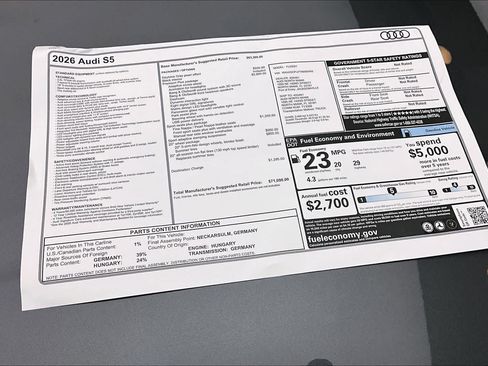 New 2026 Audi S5 Premium Plus AWD/4WD image 19