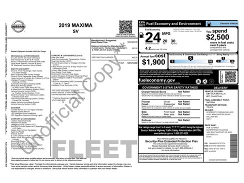 Used 2019 Nissan Maxima 3.5 SV w/ Floor Mat Group FWD image 49
