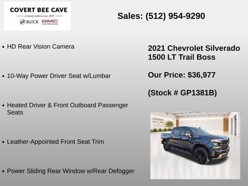 Used 2021 Chevrolet Silverado 1500 LT Trail Boss w/ Convenience Package II AWD/4WD image 37
