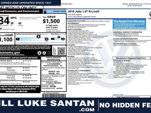 Used 2019 Volkswagen Jetta R-Line w/ R-Line Cold Weather Package image 1