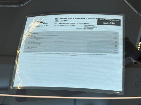 New 2026 Jaguar F-PACE R-Dynamic S AWD/4WD image 25
