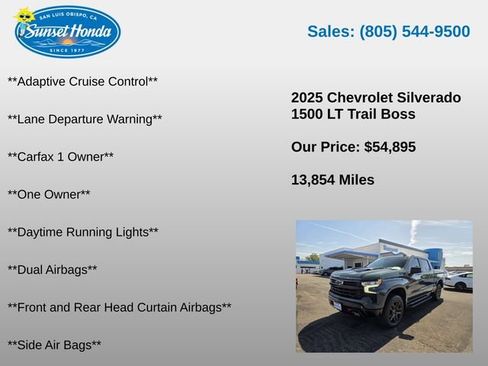 Used 2025 Chevrolet Silverado 1500 LT Trail Boss w/ Convenience Package II AWD/4WD image 10