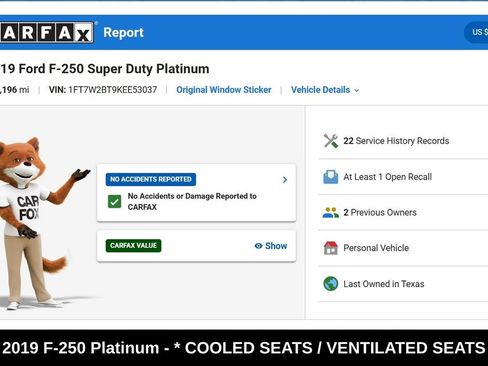 Used 2019 Ford F250 Platinum w/ Platinum Ultimate Package AWD/4WD image 9