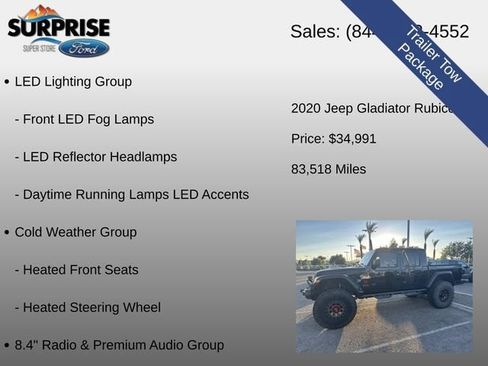 Used 2020 Jeep Gladiator Rubicon AWD/4WD image 14