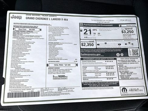 New 2026 Jeep Grand Cherokee L Laredo AWD/4WD image 34