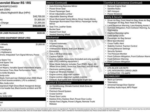 Certified 2023 Chevrolet Blazer RS w/ LPO, Floor Liner Package image 10