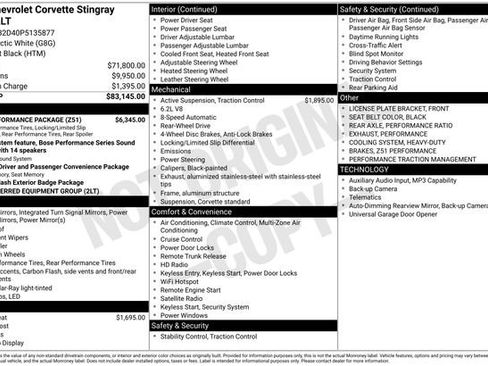 Used 2023 Chevrolet Corvette Stingray Preferred Cpe w/ Z51 Performance Package RWD image 42