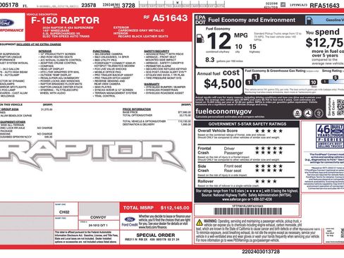 Used 2024 Ford F150 Raptor w/ Equipment Group 803A Raptor R AWD/4WD image 37