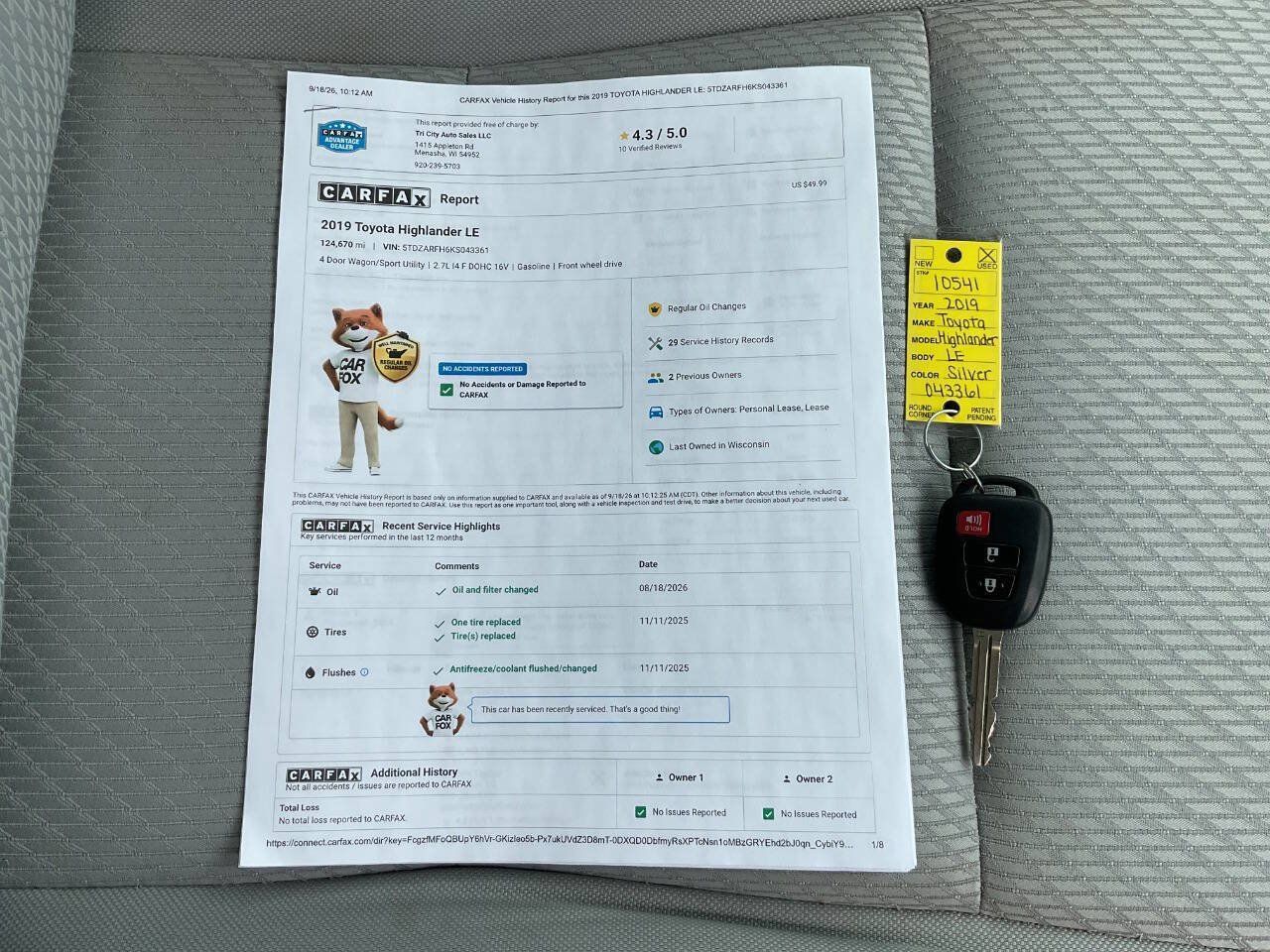 Used 2019 Toyota Highlander LE FWD image 43