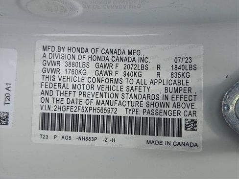 Certified 2023 Honda Civic Sport image 23