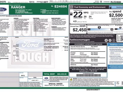 Used 2024 Ford Ranger Lariat w/ Advanced Towing Package AWD/4WD image 39