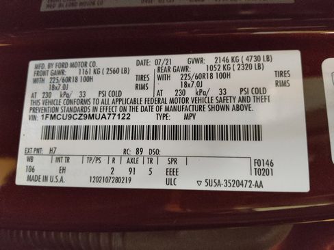 Used 2021 Ford Escape SEL w/ Technology Package AWD/4WD image 33