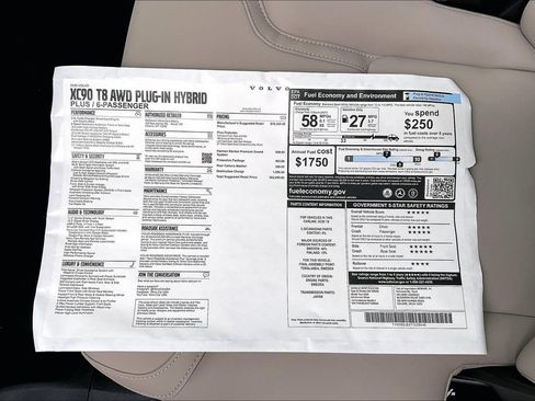 New 2026 Volvo XC90 T8 Plus w/ Protection Package Premier AWD/4WD image 15