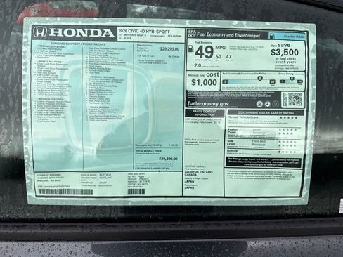 New 2026 Honda Civic Sport image 32