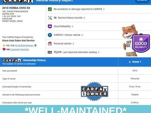 Used 2010 Honda Civic EX image 4