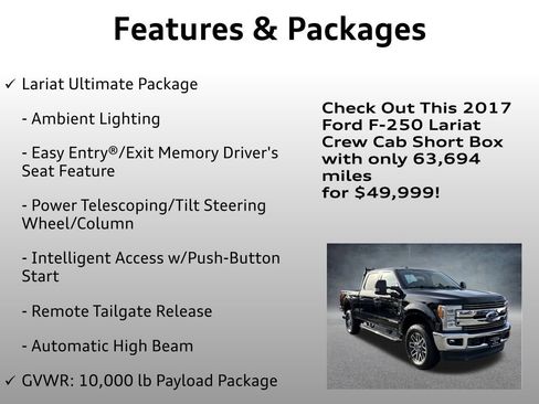 Used 2017 Ford F250 Lariat w/ Lariat Ultimate Package image 20