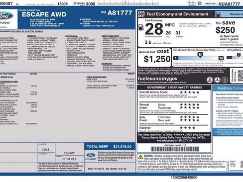 Used 2022 Ford Escape SEL w/ Technology Package AWD/4WD image 3