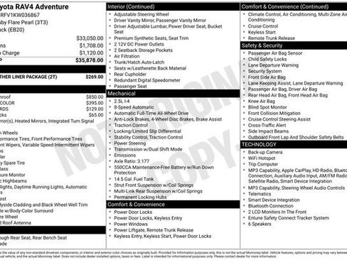 Used 2019 Toyota RAV4 Adventure w/ All Weather Liner Package AWD/4WD image 34