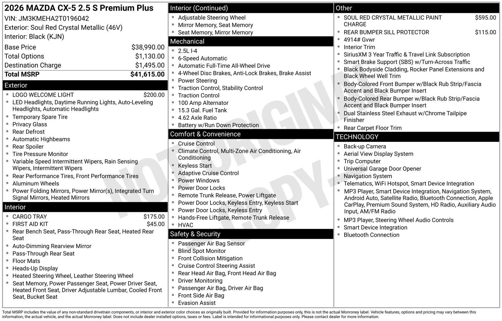 New 2026 MAZDA CX-5 2.5 S w/ Premium Plus Package AWD/4WD image 22