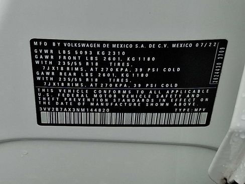 Certified 2022 Volkswagen Tiguan SE AWD/4WD image 26