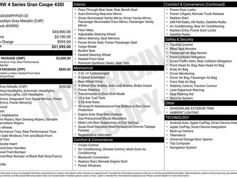 Used 2023 BMW 430i Gran Coupe w/ M Sport Package RWD image 4
