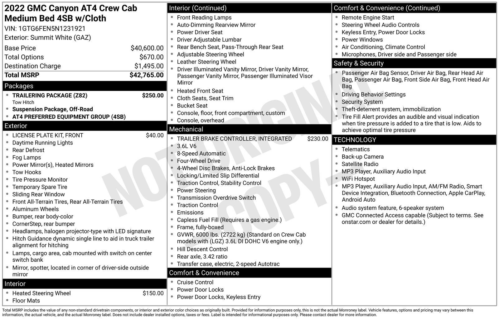 Used 2022 GMC Canyon AT4 w/ Trailering Package AWD/4WD image 4