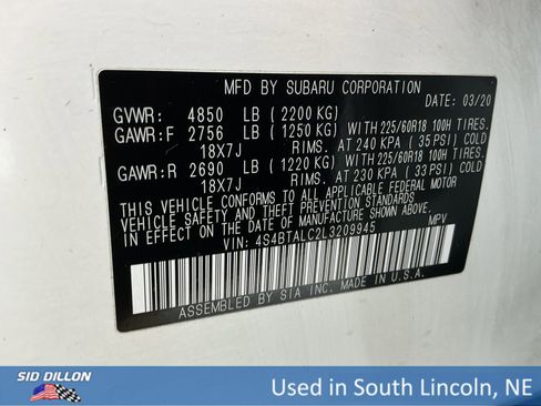 Used 2020 Subaru Outback Limited image 14