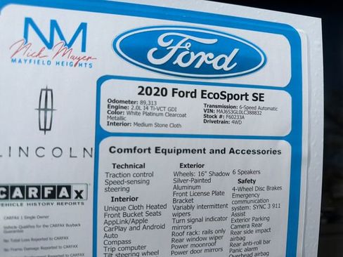 Used 2020 Ford EcoSport SE AWD/4WD image 28
