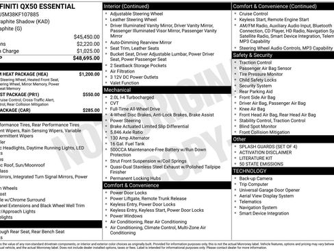 Used 2019 INFINITI QX50 Essential w/ Premium Heat Package image 14