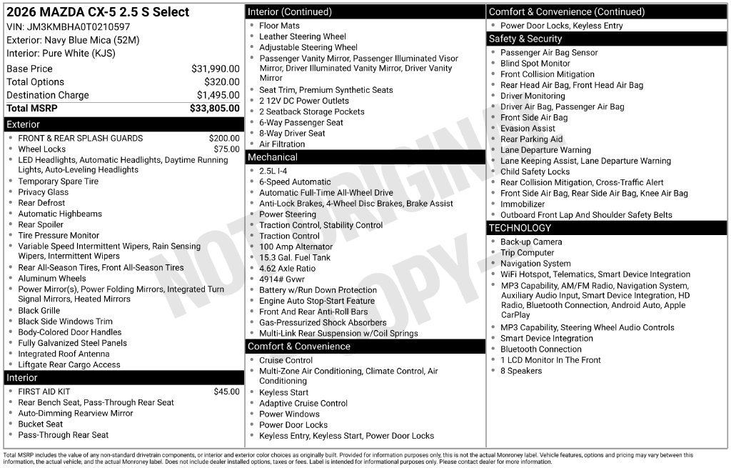 New 2026 MAZDA CX-5 Select AWD/4WD image 6