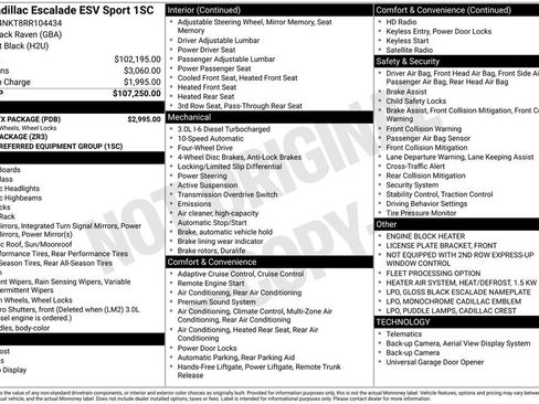 Used 2024 Cadillac Escalade ESV Sport w/ LPO, ONYX Package AWD/4WD image 11