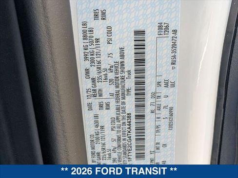 New 2026 Ford Transit 150 T150 AWD image 21