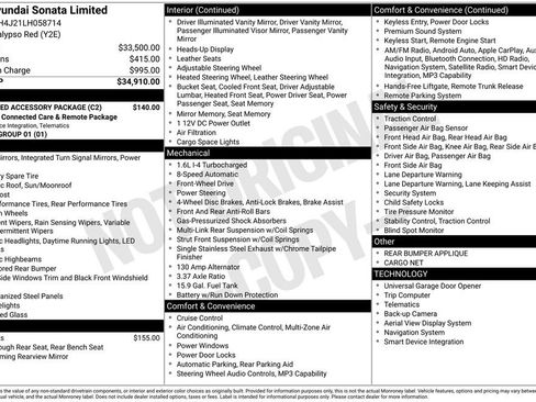 Used 2020 Hyundai Sonata Limited w/ Preferred Accessory Package FWD image 47