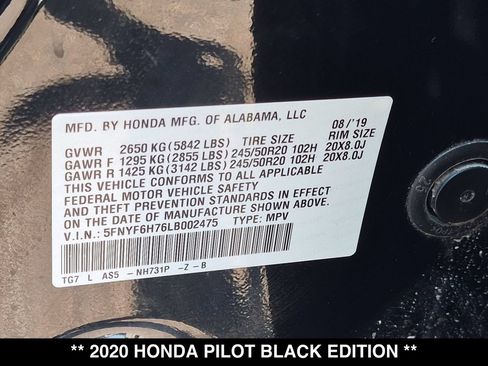 Used 2020 Honda Pilot Black Edition image 29