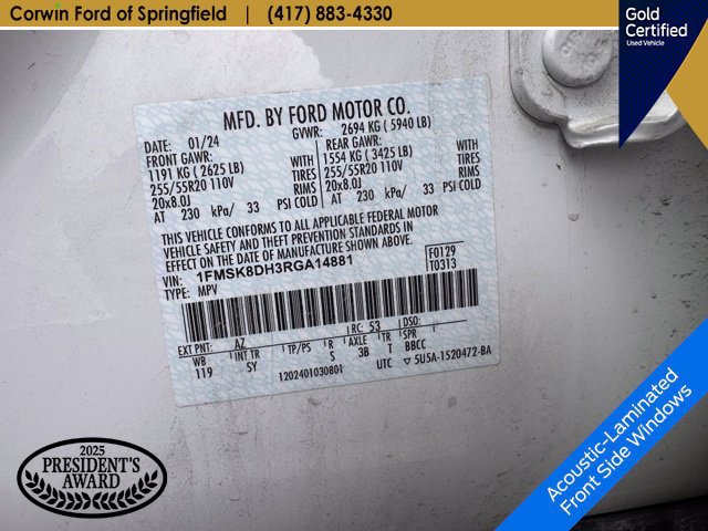Used 2024 Ford Explorer XLT w/ Equipment Group 202A AWD/4WD image 20