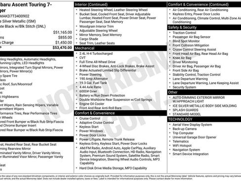 New 2026 Subaru Ascent Touring AWD/4WD image 2
