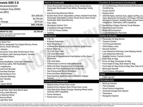 Used 2017 Genesis G80 3.8 w/ Option Group 02 image 6