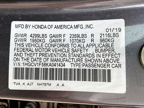 Used 2019 Honda Accord EX-L image 34