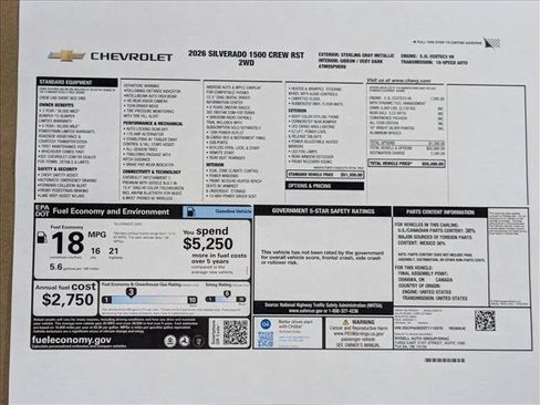 Used 2026 Chevrolet Silverado 1500 RST RWD image 27