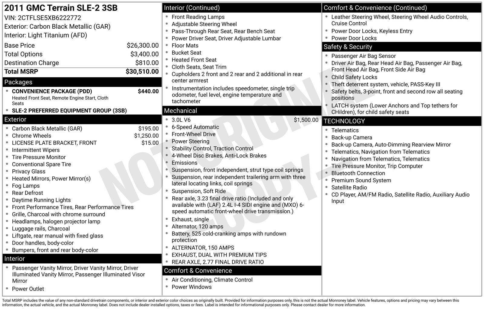 Used 2011 GMC Terrain SLE w/ Convenience Package FWD image 29