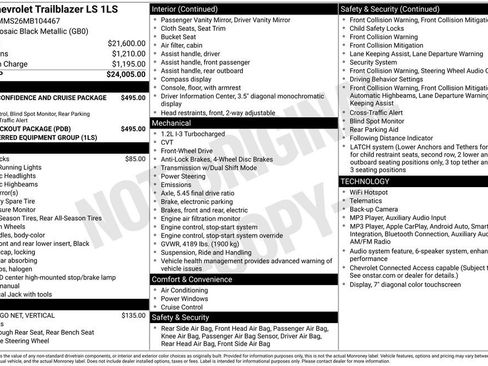 Used 2021 Chevrolet TrailBlazer LS w/ LPO, Blackout Package FWD image 6