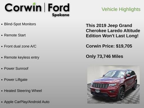 Used 2019 Jeep Grand Cherokee Altitude AWD/4WD image 6