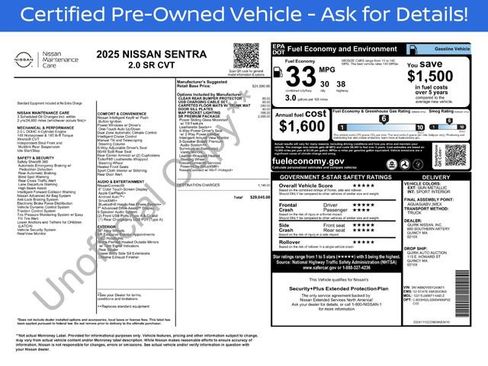 Used 2025 Nissan Sentra SR w/ SR Premium Package FWD image 25